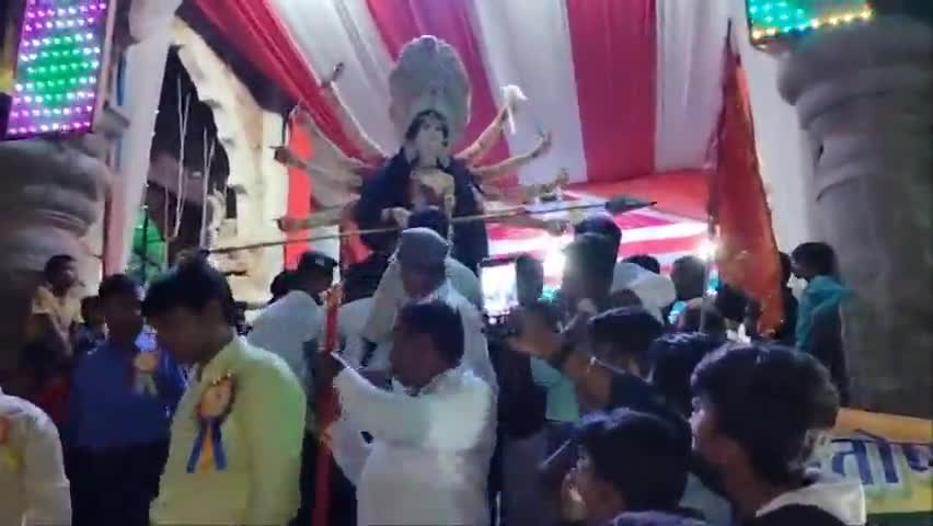रोह में आज माता की मूर्ति बिसारजन शांति पूर्ण किया गया#subodhgupta#nawadanews