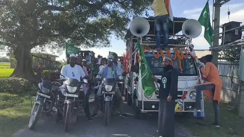 कदवा: #भर्री_पंचायत के भर्री गाव में मिलादुन्नबी के अवसर पर निकाला गया बाइक जुलुस।।।