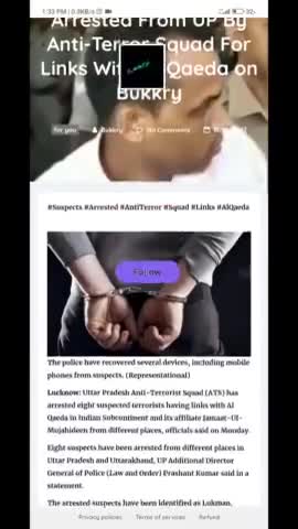 #UP #terrorattack  8 #Arrested  #crime #news