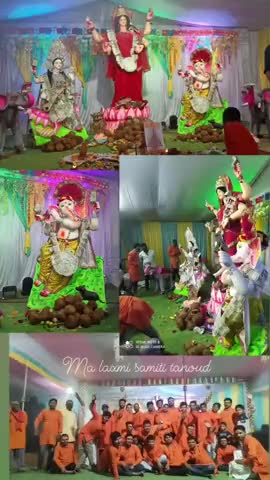 #Gram tanod me bde hi dhum dham se maa laxami .maa saraswati .shree ganesh ji ka puja path kiya gaya.