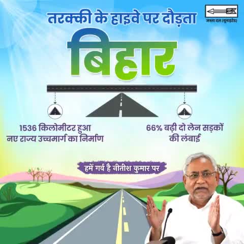 मुख्यमंत्री श्री Nitish Kumar जी के कुशल मार्गदर्शन में राज्य में सड़कों का महाजाल बिछाया जा रहा है। जिससे चौतरफा विकास को नई गति मिल रही है।
#Roads #Bihar