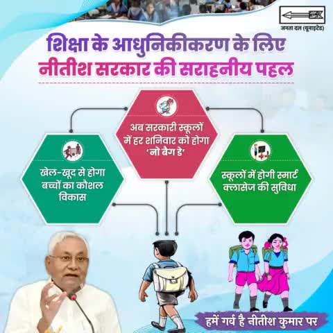 नवाचार की नींव हो रही तैयार 
आधुनिक शिक्षा दे रही नीतीश सरकार
#Education #Bihar 
#SmartClass #NobagDay 
#NitishKumar