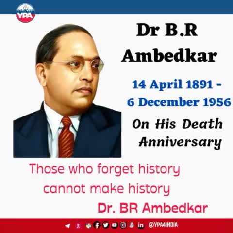 Cultivation of mind should be the ultimate aim of human existence. ~Dr. BR Ambedkar 
The birth anniversary of Dr. Bhimrao Ramji Ambedkar, also known as Baba Saheb, is commemorated. 
#followback #ypa4india