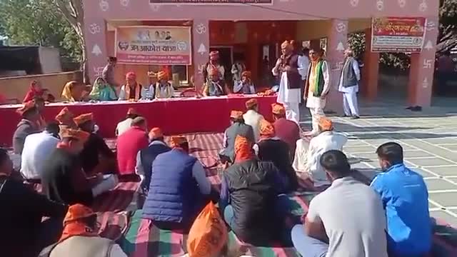 #गंगापुरसिटी भाजपा की जन आक्रोश रैली के दसवें दिन सीताराम जी के मंदिर में पूर्व विधायक मानसिंह गुर्जर ने कार्यकर्ताओं को संबोधित किया