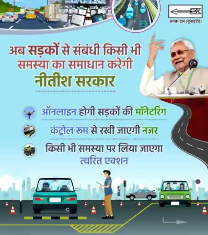 बिहार में अब सड़कों से संबंधी किसी भी समस्या का समाधान करेगी नीतीश सरकार... ऑनलाइन होगी सड़कों की मॉनेटरिंग।
#Roads #Bihar
#DevelopingBihar #NitishKumar
#JDU