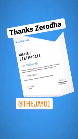 zerodha प्रमाण पत्र #thejay01 #thejay