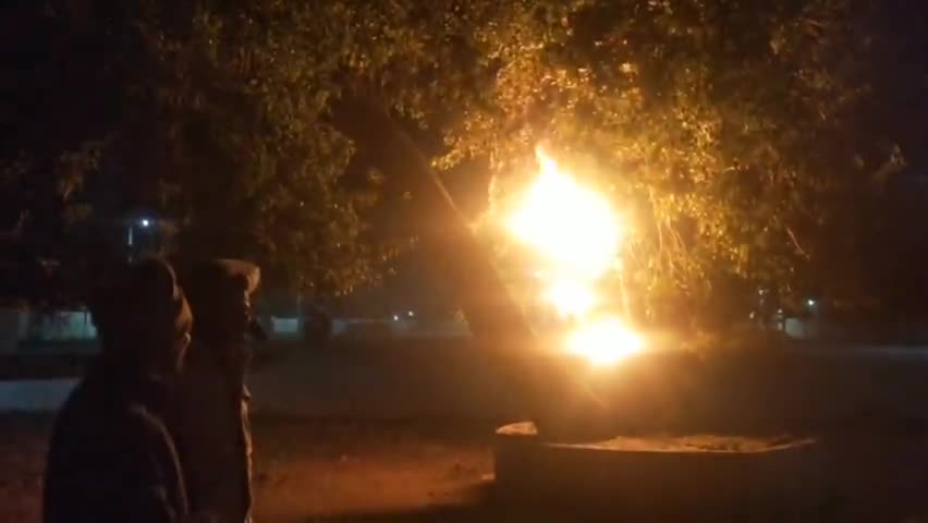 मोठ रेलवे स्टेशन पर अचानक रहसमई ढंग से शीशम के हरे वृक्ष में लगी आग....
#up
#forest