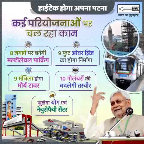 हाईटेक होगा अपना #पटना …सीएम Nitish Kumar  जी के कुशल नेतृत्व में राजधानी पटना को #स्मार्ट और खूबसूरत बनाने के लिए कई परियोजनाओं पर चल रहा काम। जल्द ही बदलेगी पटना की तस्वीर।
#SmartCity #SmartCityPatna