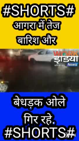 आगरा में बारिश के साथ-साथ ओले भी गिरे....#workindianews