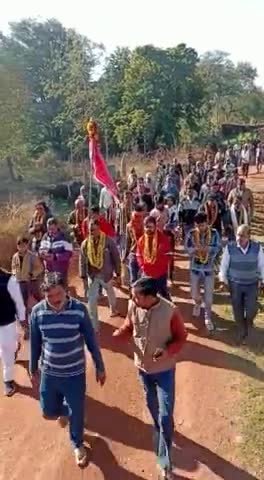 मां बीस बुझा देवी मंदिर मगराना से दूसरी बार बागेश्वर धाम के लिए निकले पैदल यात्री #गुना #मगराना #बागेश्वर