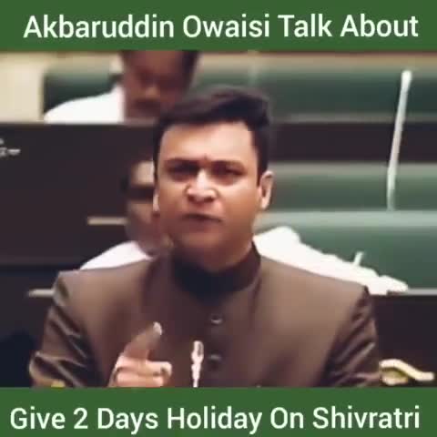 Jis tarah Eid aur Christmas ke liye 2 din ka Holiday milta hai usi taraf Maha Shivratri ke liye bhi 2 din ka Holiday mile : Akbaruddin Owaisi

#aimim #akbaruddinowaisi #akbarowaisi #owaisi #Shivratri #holiday