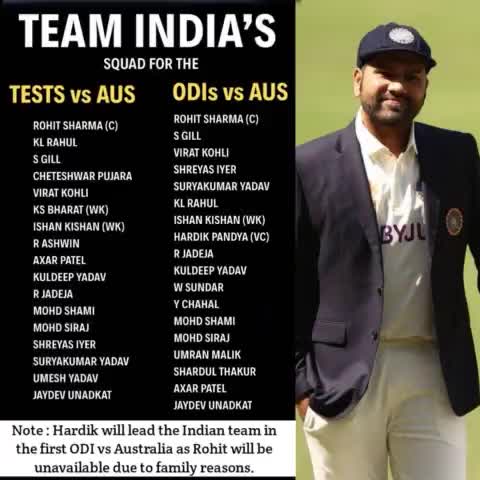 #IND SQUAD FOR NEXT TWO TEST & ODI SERIES VS AUS#2023,#