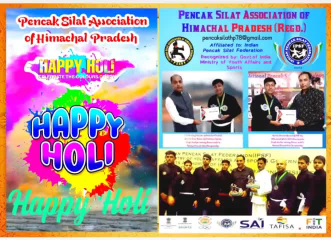 Wish you all a very Happy and Colorful Holi. 
Regards, #Happy_Holi 🌹🌹
#Pencak_Silat_Association_of_Himachal_Pradesh