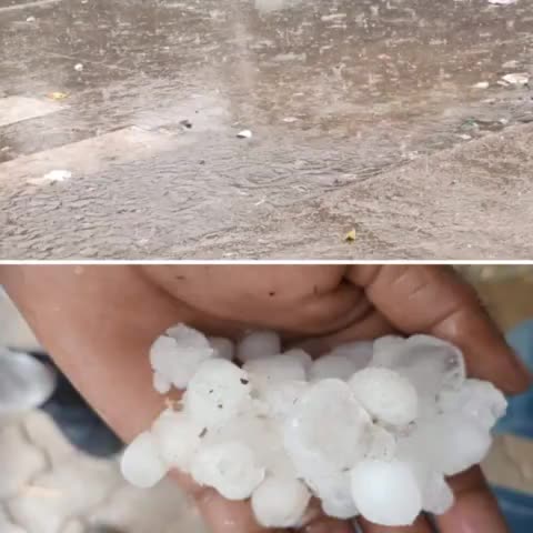 #प्रयागराज जनपद कुछ हिस्सों में हुई अचानक #बारिश के साथ #बर्फबारी।