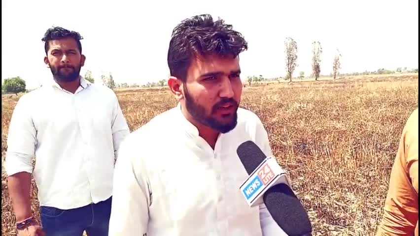 हिसार: हिसार के मिर्जापुर मे किसान की जली सारी फसल। #Kissan