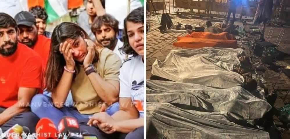 #स्टेडियम से #फुटपाथ तक 

बड़े खेद का विषय है, एक बार फिर धरने पर बैठे भारत देश की शान कुश्ती खिलाड़ी.