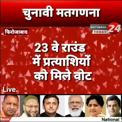 फिरोजाबाद नगर निकाय चुनाव के 23 वे राउंड में भी बीजेपी बढ़त बनाए हुए हैं।
#nationaltoday24 #breakingnews #news #newsupda