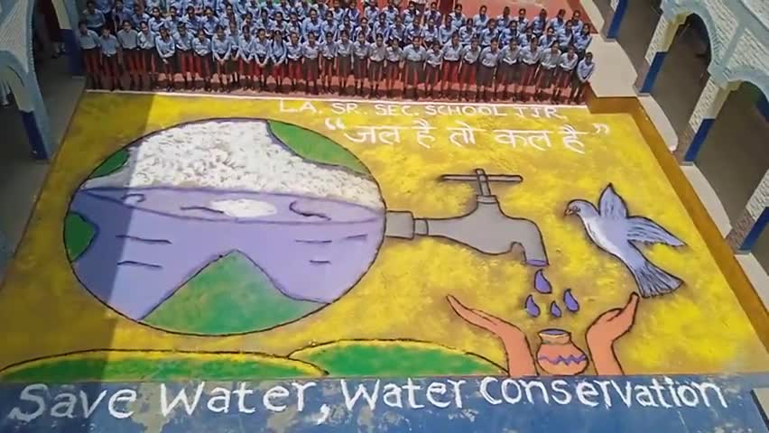 #WaterConservation को लेकर आज अपने एल.ए. स्कूल #Jhajjar के प्रांगण से मुकेश शर्मा ने दिया संदेश - #SaveWater #SaveLife