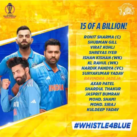 #world cup team for IND #2023#