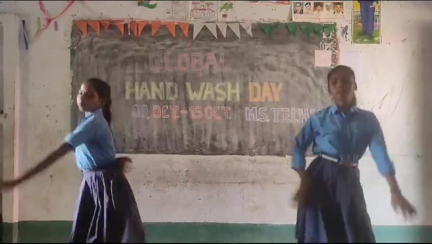 Students of M.S. Telhara,Ekangarsarai,Nalanda did all seven steps of Global  hand Wasing day in Dance form.
#cmobihar