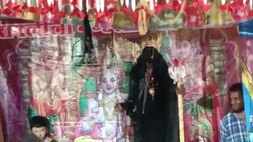 आदर्श राम लीला मंडली बासीन के द्वारा आज अहिरावण वध  एवम् मां काली की झांकी दिखाए गए
