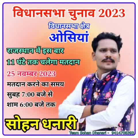 राजस्थान विधानसभा चुनाव 2023 में मतदान करने का समय