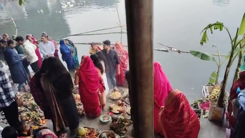 kusheshwar asthan shiv ganga ghat, छठ पर्व मनाया