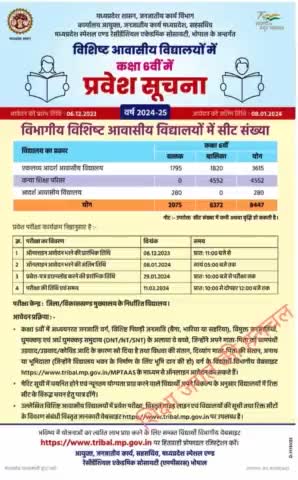 #आवेदन प्रारंभ: विशिष्ट विद्यालयों में कक्षा #6वीं में प्रवेश हेतु आवेदन प्रारंभ #एकलव्य आदर्श आवासीय विद्यालय #कन्या शिक्षा परिसर #आदर्श आवासीय विद्यालय #sushilsonkar95 #sushilkumarpanna