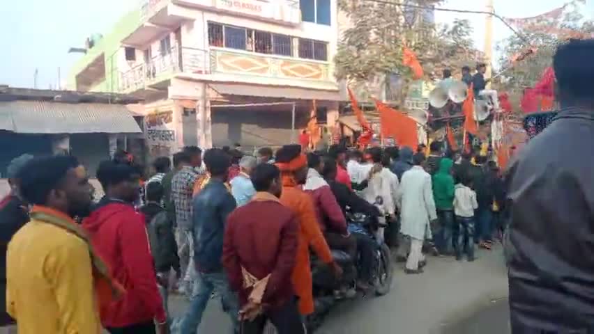 राम लला को प्राण प्रतिष्ठा के शुभ अवसर है किया झाकी एवम रोड़ शो