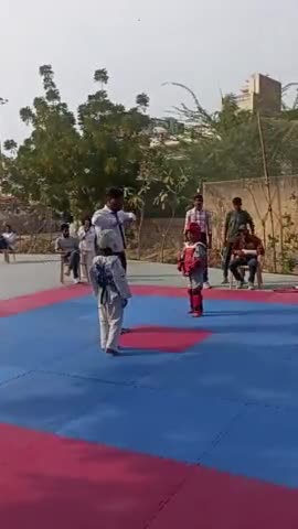 our academy kid star in blue congratulations 🎊 #fatima #churuvision #churulive  #taekwondo #karate #churu #churunews