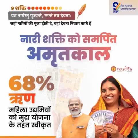 महिला उद्यमियों को मुद्रा योजना के तहत 68% ऋण स्वीकृत,
#TabhiTohSabModiKoChunteHai #AbkiBar400Par