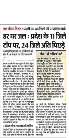 हर घर #जल: प्रदेश के 11 district top par