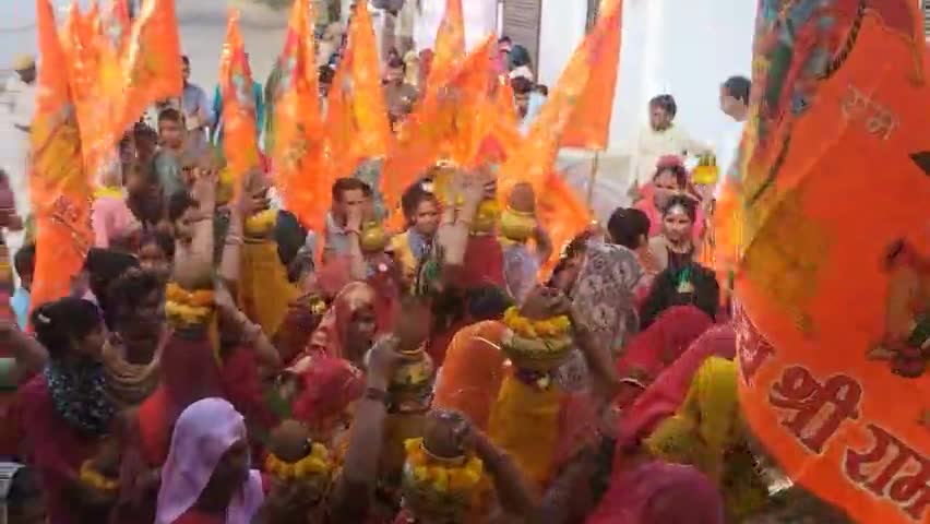 रामनवमी के अवसर पर निकाली गई शोभायात्रा #रामनवमी #इस्लामपुर #बगड़ पुलिस #झुंझुनू #राजस्थान