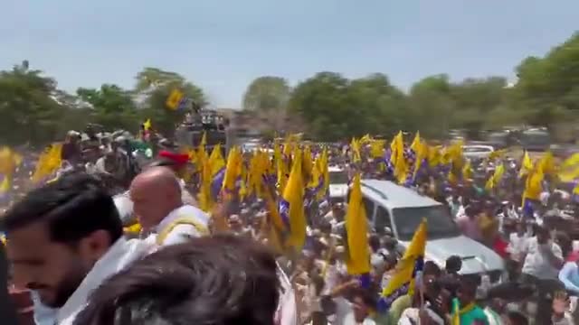 Bharuch लोकसभा प्रत्याशी #Chaitar_Vasava के समर्थन में पंजाब के मुख्यमंत्री #bhagwantmann जी के नेतृत्व में #जन_आशीर्वाद