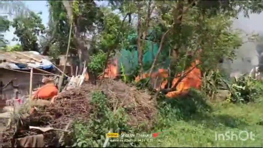 बासोपट्टी: सीरियापुर, बासोपट्टी पूर्वी व कटैया परती टोल में आग लगने से एक दर्जन परिवारों का घर जलकर हुई राख