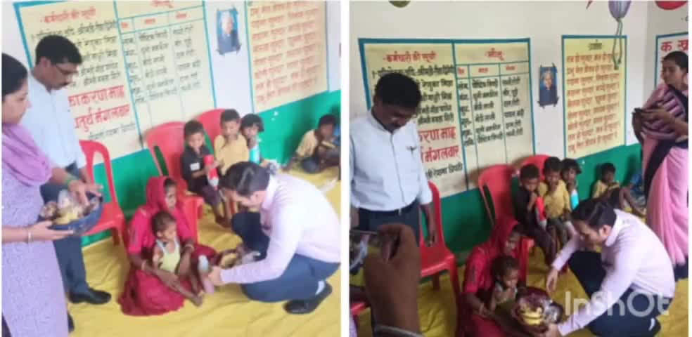 गुढ़: गुढ नगर परिषद के वार्ड क्रमांक 13 में संचालित आंगनबाड़ी केंद्र का एसडीएम डां अनुराग तिवारी ने किया निरीक्षण