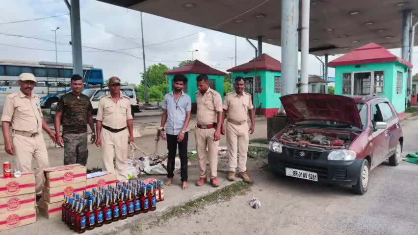 बैसि: दालकोला चेक पोस्ट तीन अलग - अलग शराब कि खेप के साथ तस्कर गिरफ्तार