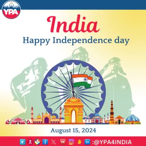 स्वतंत्र भारत के स्वतंत्र देशवासियों को स्वतंत्रता दिवस की ढेर सारी शुभकामनाएं।

#ypa4india #youth #power #association #ngo #happy #independenceday