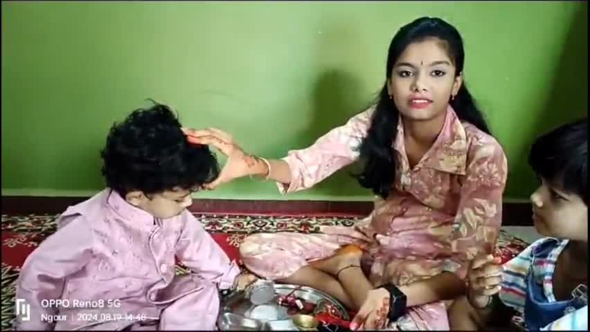 रहटगांव: बहनों ने भाइयों की कलाई पर बांधा प्रेम रूपी रक्षा सूत्र।