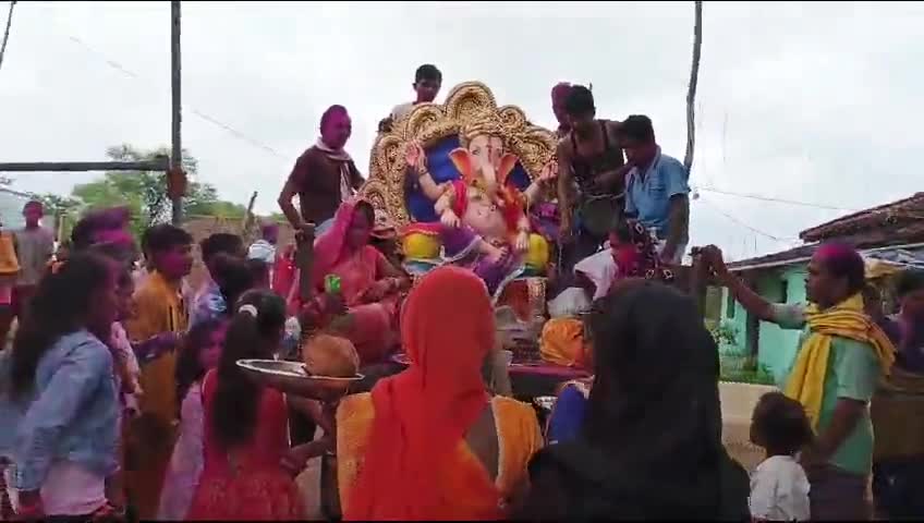 ढोड़रा मैनपुर ब्लॉक हरिजन पारा में गणेश विसर्जन की धूम, रिपोर्टर दिलीप नेताम,