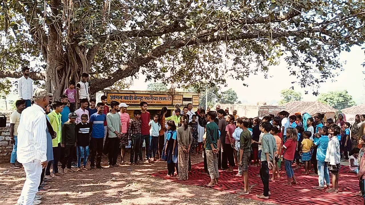 ग्राम सलैया समरी मैं राष्ट्रीय स्वस्थ कार्यक्रम किया गया स्कूल में हुआ राष्ट्रगान #सारंगपुर