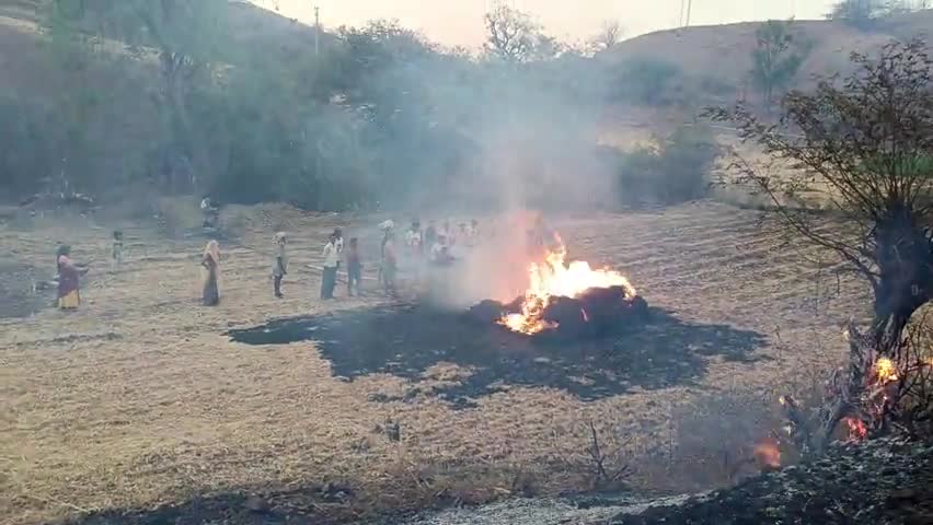 kikarwas laljhira hameer pita lalsingh ke khet me gehu me bhisan aag##