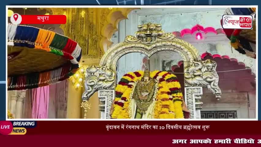 वृंदावन में रंगनाथ मंदिर का 10 दिवसीय ब्रह्मोत्सव शुरू, भक्तों का उमड़ा सैलाब
#वृंदावन #रंगनाथ #मंदिर
