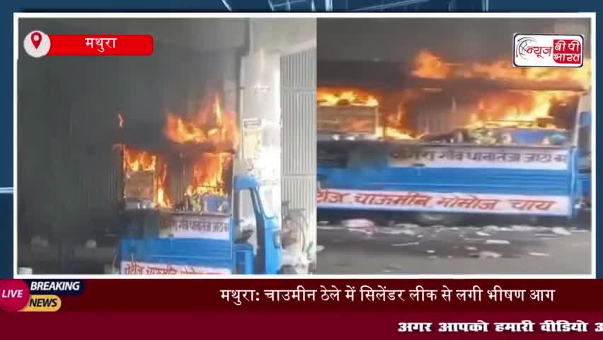 मथुरा: चाउमीन बनाते समय सिलेंडर में लगी भीषण आग, ठेला जलकर खाक
#मथुरा #सिलेंडर #भीषण #आग