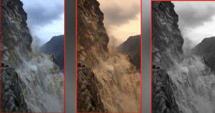 उत्तराखंड के पिथौरागढ़ में भूस्खलन के कारण बाधित हुआ सड़क मार्ग, सामने आया वीडियो #भूस्खलन