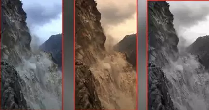 उत्तराखंड के पिथौरागढ़ में भूस्खलन के कारण बाधित हुआ सड़क मार्ग, सामने आया वीडियो #भूस्खलन