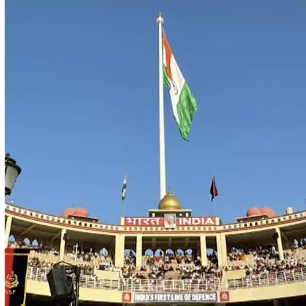 भारत के सबसे ऊंचे तिरंगे का अटारी बॉर्डर पर हुआ उद्घाटन #तिरंगा #गडकरी