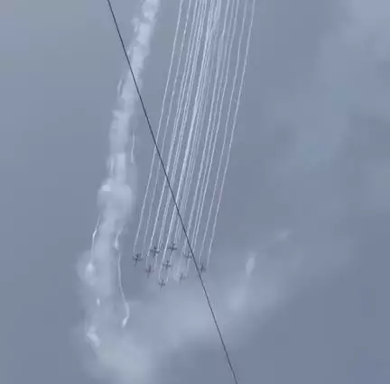 विश्व कप फाइनल के दौरान स्टेडियम के ऊपर सूर्यकिरण विमानों के एयर शो का वीडियो आया सामने #विश्व_कप