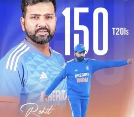 टी20I क्रिकेट के इतिहास में 150 मैच खेलने वाले पहले क्रिकेटर बने रोहित शर्मा #क्रिकेट #रोहित_शर्मा