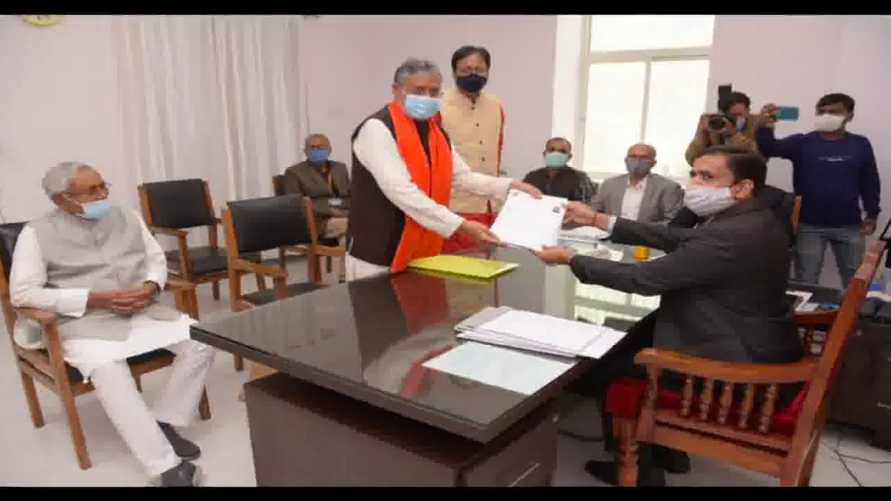 राज्यसभा उपचुनाव के लिए सुशील मोदी ने भरा नामांकन; CM नीतीश समेत NDA के कई नेता रहे मौजूद #राज्यसभा_उपचुनाव